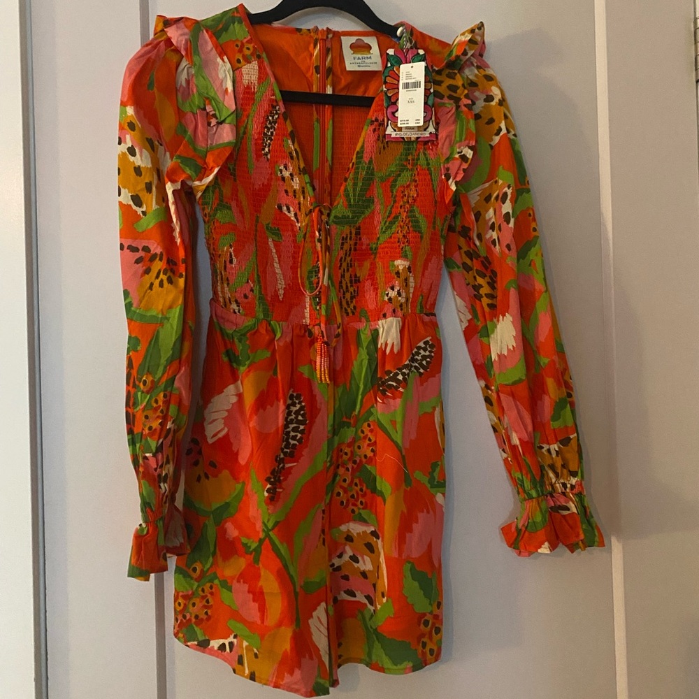Colorful Tropical Long Sleeve Romper